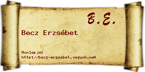 Becz Erzsébet névjegykártya